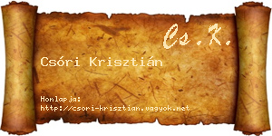 Csóri Krisztián névjegykártya